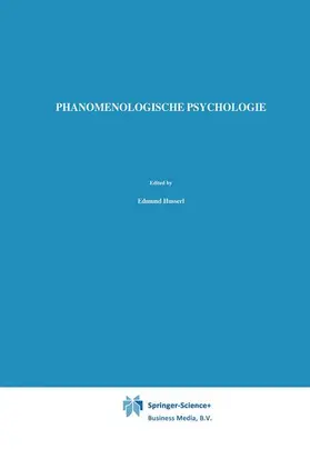 Husserl / Biemel |  Phänomenologische Psychologie | Buch |  Sack Fachmedien