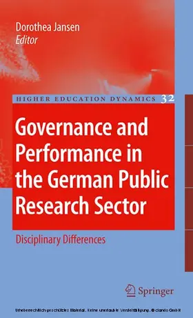 Jansen |  Governance and Performance in the German Public Research Sector | eBook | Sack Fachmedien