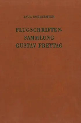 Hohenemser |  Flugschriften-Sammlung Gustav Freytag | Buch |  Sack Fachmedien