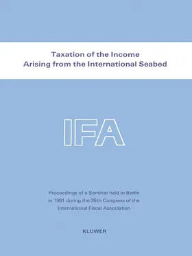  Taxation of the Income Arising from the International Seabed | Buch |  Sack Fachmedien
