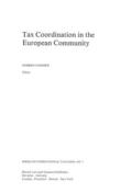 Cnossen |  Tax Coordination in the European Community | Buch |  Sack Fachmedien