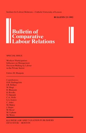 Blanpain | Bulletin of Comparative Labour Relations: Workers' Participation: Influence on Management Decision - Making by Labour in the Private Sector | Buch | 978-90-6544-600-8 | sack.de