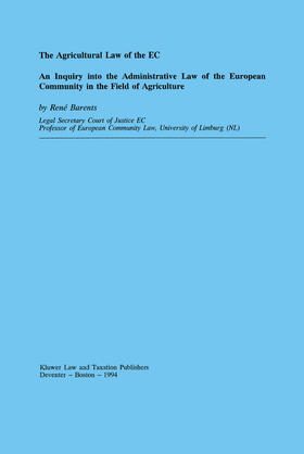 Barents | Agricultural Law of the EC | Buch | 978-90-6544-867-5 | sack.de