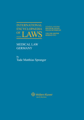 Nys |  International Encyclopaedia of Laws: Medical Law | Loseblattwerk |  Sack Fachmedien