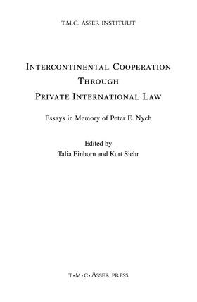 Einhorn / Siehr | Intercontinental Cooperation Through Private International Law | Buch | 978-90-6704-178-2 | sack.de