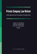 McCahery / Vermeulen / Timmerman |  Private Company Law Reform | Buch |  Sack Fachmedien