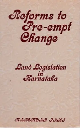 Pani |  Reforms To Pre-Empt Change Land Legislation In Karnataka | eBook | Sack Fachmedien