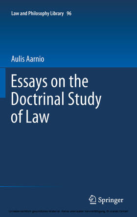Aarnio | Essays on the Doctrinal Study of Law | E-Book | sack.de