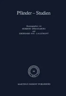 Spiegelberg / Avé-Lallemant |  Pfänder-Studien | eBook | Sack Fachmedien
