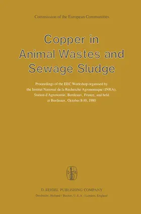 Dehandtschutter / L'Hermite |  Copper in Animal Wastes and Sewage Sludge | Buch |  Sack Fachmedien