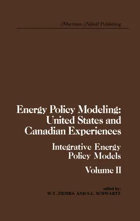 Ziemba / Schwartz | Energy Policy Modeling: United States and Canadian Experiences | Buch | 978-94-009-8753-1 | www.sack.de