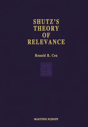Cox | Schutz’s Theory of Relevance: A Phenomenological Critique | E-Book | www.sack.de