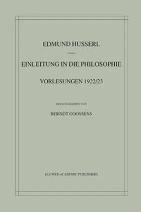 Husserl / Goossens |  Einleitung in die Philosophie | eBook | Sack Fachmedien