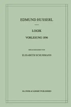 Husserl / Schuhmann | Logik Vorlesung 1896 | E-Book | www.sack.de