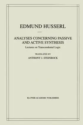 Husserl |  Analyses Concerning Passive and Active Synthesis | eBook | Sack Fachmedien