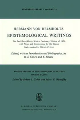von Helmholtz / Cohen / Elkana |  Epistemological Writings | eBook | Sack Fachmedien