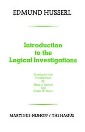 Husserl | Introduction to the Logical Investigations | E-Book | www.sack.de