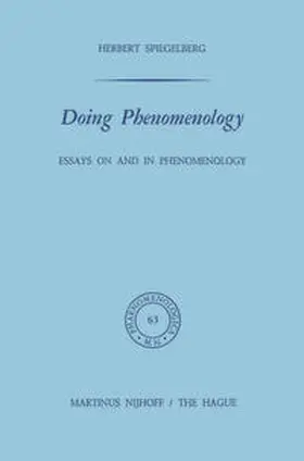 Spiegelberg |  Doing Phenomenology | eBook | Sack Fachmedien