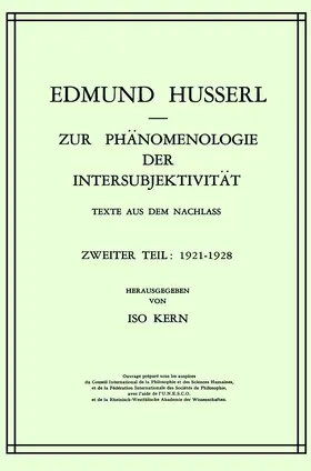 Husserl / Kern |  Zur Phänomenologie der Intersubjektivität | Buch |  Sack Fachmedien