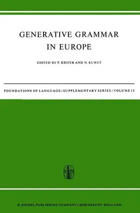 Kiefer / Ruwet |  Generative Grammar in Europe | Buch |  Sack Fachmedien