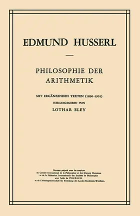 Eley / Husserl | Philosophie der Arithmetik | Buch | 978-94-010-3188-2 | www.sack.de