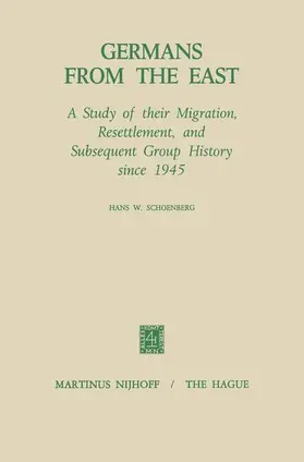 Schoenberg | Germans from the East | Buch | 978-94-010-3247-6 | sack.de