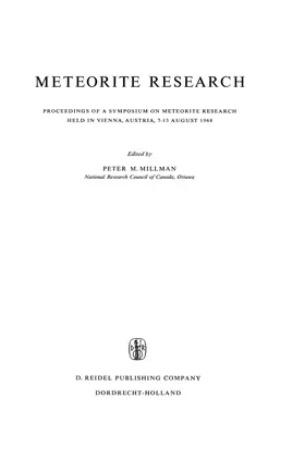Millman |  Meteorite Research | Buch |  Sack Fachmedien