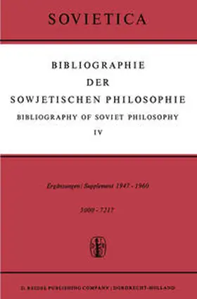 Bochenski / Blakeley | Bibliographie der Sowjetischen Philosophie / Bibliography of Soviet Philosophy | E-Book | www.sack.de