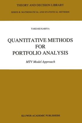 Kariya |  Quantitative Methods for Portfolio Analysis | Buch |  Sack Fachmedien