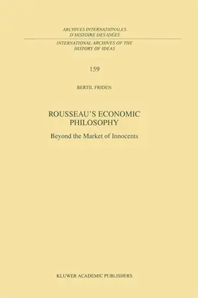 Fridén |  Rousseau's Economic Philosophy | Buch |  Sack Fachmedien