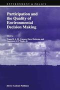 Coenen / O'Toole Jr. / Huitema |  Participation and the Quality of Environmental Decision Making | Buch |  Sack Fachmedien