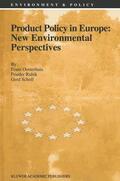 Oosterhuis / Scholl / Rubik |  Product Policy in Europe: New Environmental Perspectives | Buch |  Sack Fachmedien