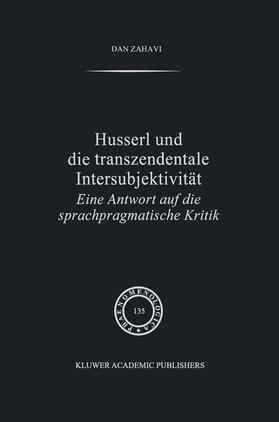 Zahavi |  Husserl und Die Transzendentale Intersubjektivität | Buch |  Sack Fachmedien