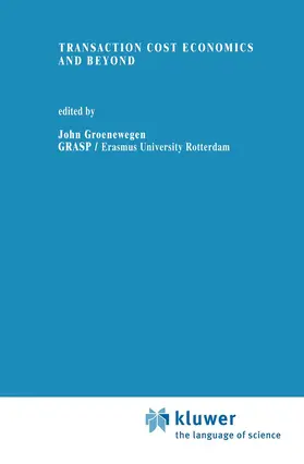 Groenewegen |  Transaction Cost Economics and Beyond | Buch |  Sack Fachmedien