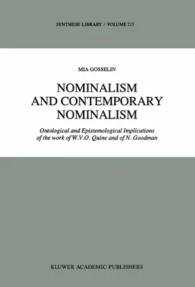 Gosselin |  Nominalism and Contemporary Nominalism | Buch |  Sack Fachmedien