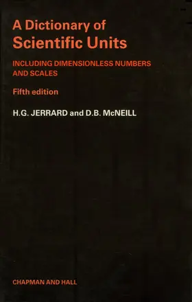 Jerrard |  A Dictionary of Scientific Units | Buch |  Sack Fachmedien