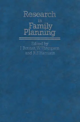 Bonnar / Harrison / Thompson |  Research in Family Planning | Buch |  Sack Fachmedien