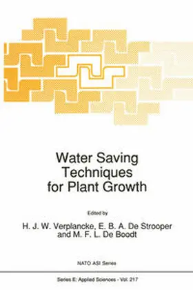 Verplancke / de Strooper / de Boodt | Water Saving Techniques for Plant Growth | E-Book | sack.de