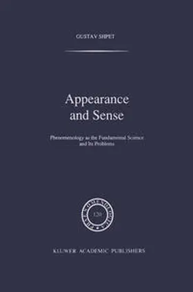 Shpet |  Appearance and Sense | eBook | Sack Fachmedien