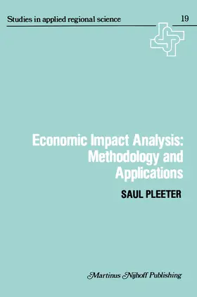 Pleeter |  Economic Impact Analysis: Methodology and Applications | Buch |  Sack Fachmedien