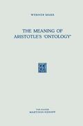 Marx |  The Meaning of Aristotle¿s ¿Ontology¿ | Buch |  Sack Fachmedien