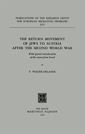 Wilder-Okladek | The Return Movement of Jews to Austria after the Second World War | E-Book | www.sack.de