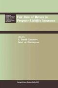 Harrington / Cummins |  Fair Rate of Return in Property-Liability Insurance | Buch |  Sack Fachmedien