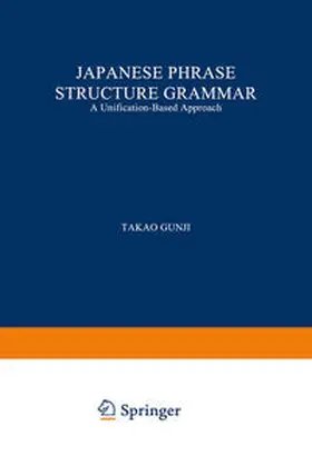 Gunji |  Japanese Phrase Structure Grammar | eBook | Sack Fachmedien