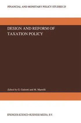 Galeotti / Marrelli |  Design and Reform of Taxation Policy | eBook | Sack Fachmedien