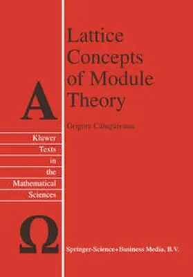 Calugareanu |  Lattice Concepts of Module Theory | eBook | Sack Fachmedien
