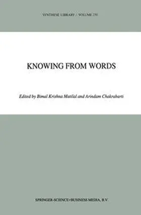 Matilal / Chakrabarti | Knowing from Words | E-Book | www.sack.de