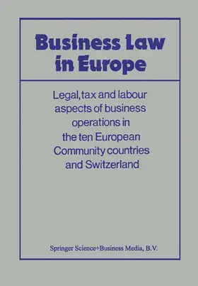  Business Law in Europe | Buch |  Sack Fachmedien