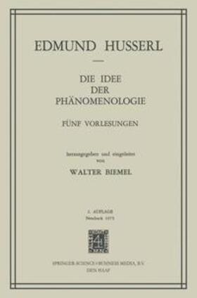 Husserl |  Die Idee der Phänomenologie | Buch |  Sack Fachmedien