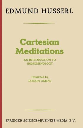 Husserl |  Cartesian Meditations | Buch |  Sack Fachmedien